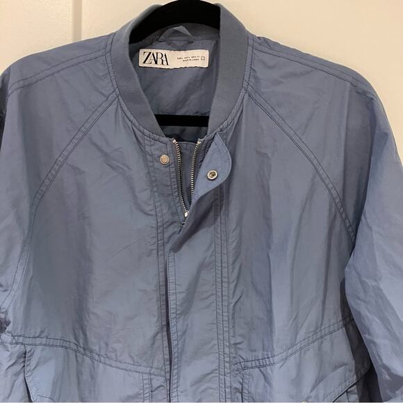Zara Man Light Blue Lightweight Jacket Sz Large - Picture 2 of 9